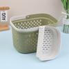 Cesto Organizer in Plastica con Manici Drenante Contenitore per Articoli da Toeletta Cesto Impilabile per Bagno Cucina Campeggio Palestra