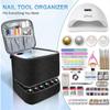 Doppellagige Nagellack-Organizer-Tasche mit UV-Lampenfach, fasst 30 Flaschen, großes Fassungsvermögen