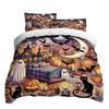 Halloween Three-piece Bedding Set Quilt Cover Pillowcase Brushed Fabric Thickened