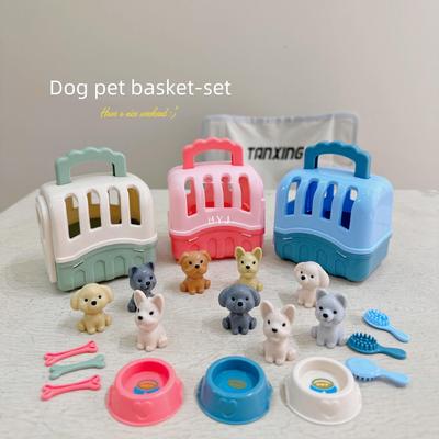 Spielset mit Haustierhaus für Kinder: Hundekäfig mit Spielzeug für kleine Mädchen. Ideales Babygeschenk.