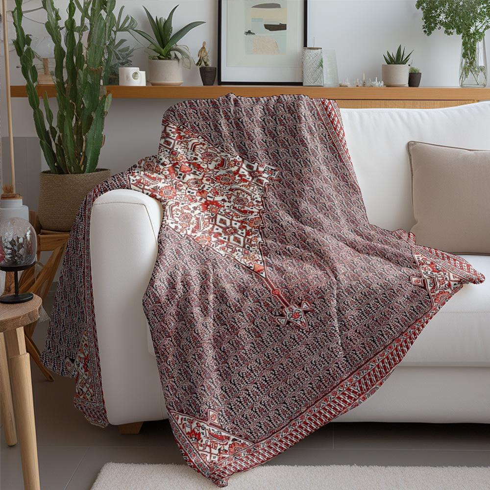 Moroccan Tribal Kilim Rug Vintage Handmade Wool Area Rug Cotton Bed Throw Blanket Decorative Cushion Cover
