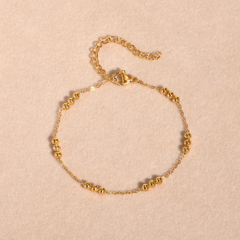Bead Chain Bracelet for Women Gold Color Stainless Steel Exquisite Bracelets Summer Beach Boho Jewellery Fashion Accessories