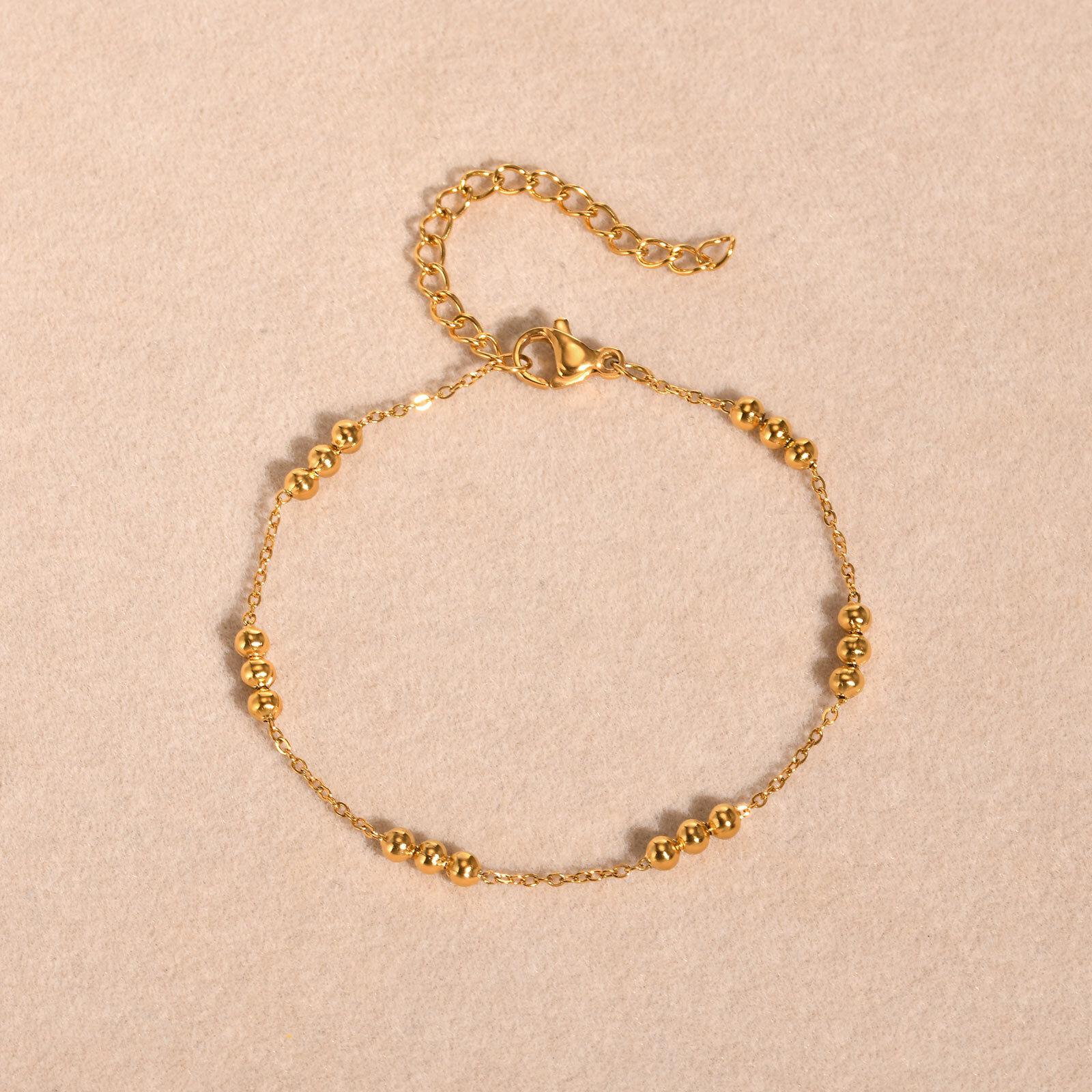 

Bead Chain Bracelet for Women Gold Color Stainless Steel Exquisite Bracelets Summer Beach Boho Jewellery Fashion Accessories 16-21cm