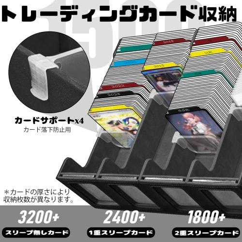 Socpuro 4-Column Magnetic Deck Case, Large Capacity (3200+ Cards), with Detachable Lid, PU Leather, Compatible with Magnetic Loaders, Window, Dividers