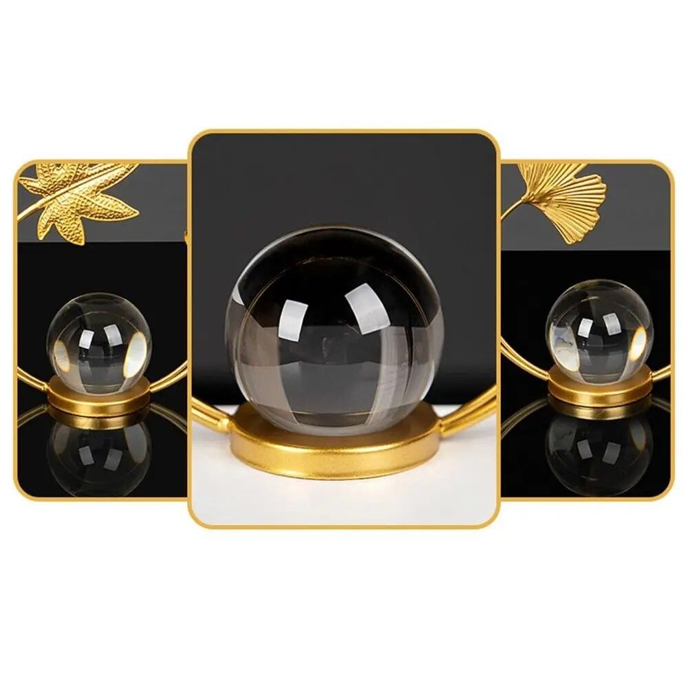 Nordic Leaf Crystal Ball Ornaments Leaf Shape Iron Maple Leaf Ornaments  Photography Props
