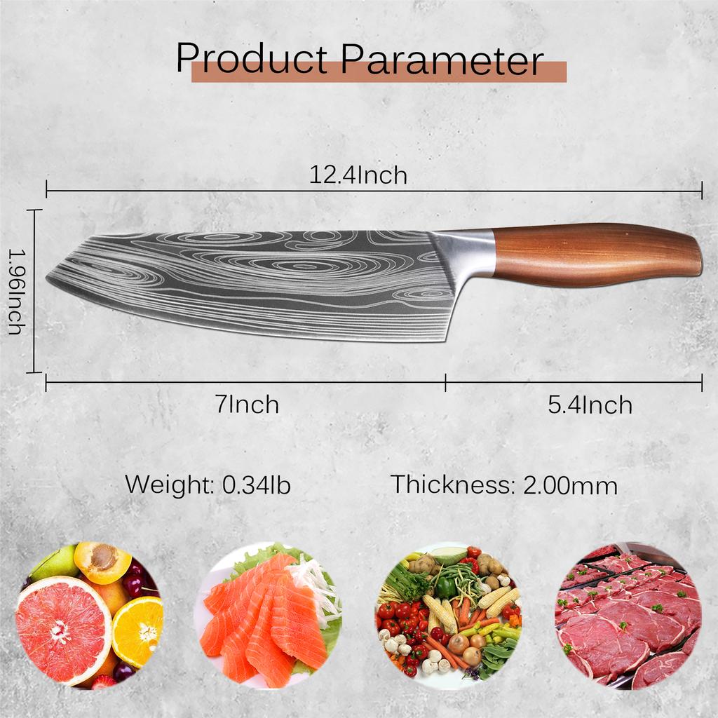 Nóż kuchenny nóż do krojenia ze stali nierdzewnej profesjonalny nóż szefa kuchni tasak narzędzie do gotowania