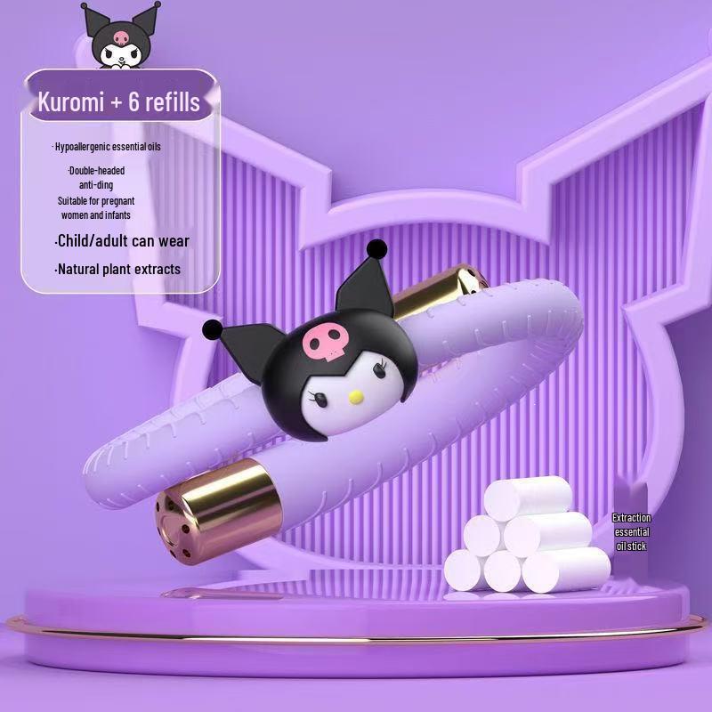 Sanrio Kuromi Mosquito-Repellent Wristband for Kids & Adults with Essential Oils