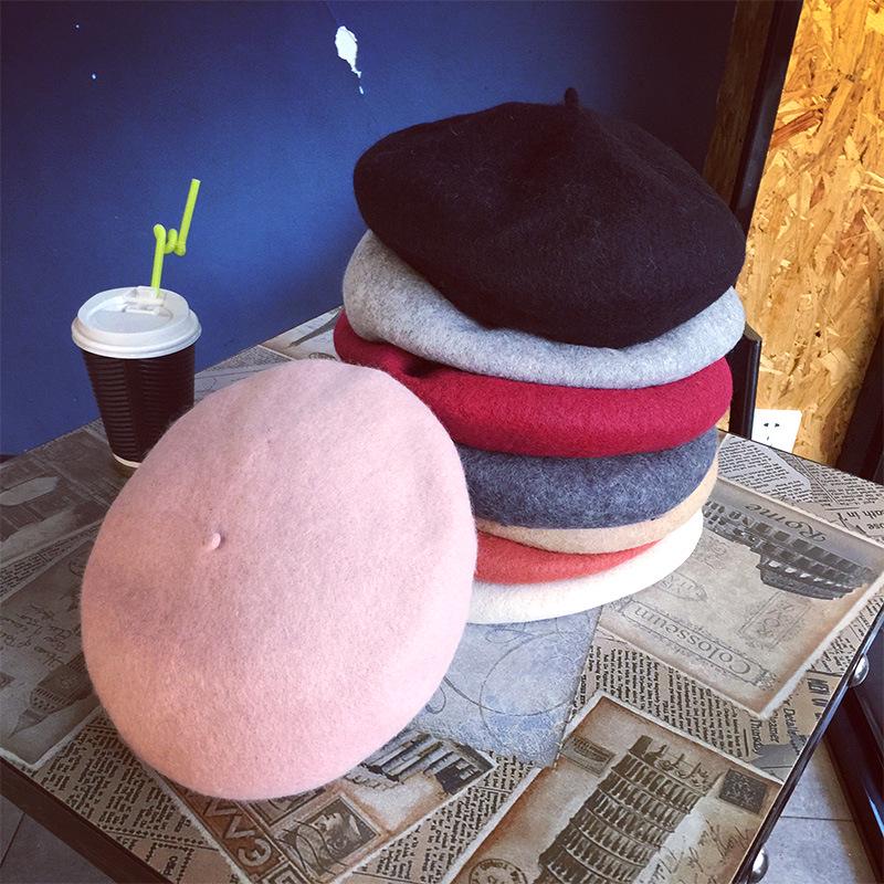 Beret ladies vintage woolen casual painter hat a simple bei hat trend