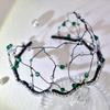 Bling Bling Rhinestone Decorative Wide Brimmed Head Band Net Hair Hoop Vintage Hair Accessories For Women And Girls