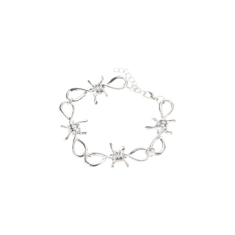 Punk Jewelry Set Barbed Wire Brambles Necklace Bracelet for Motorcyclists Bikers