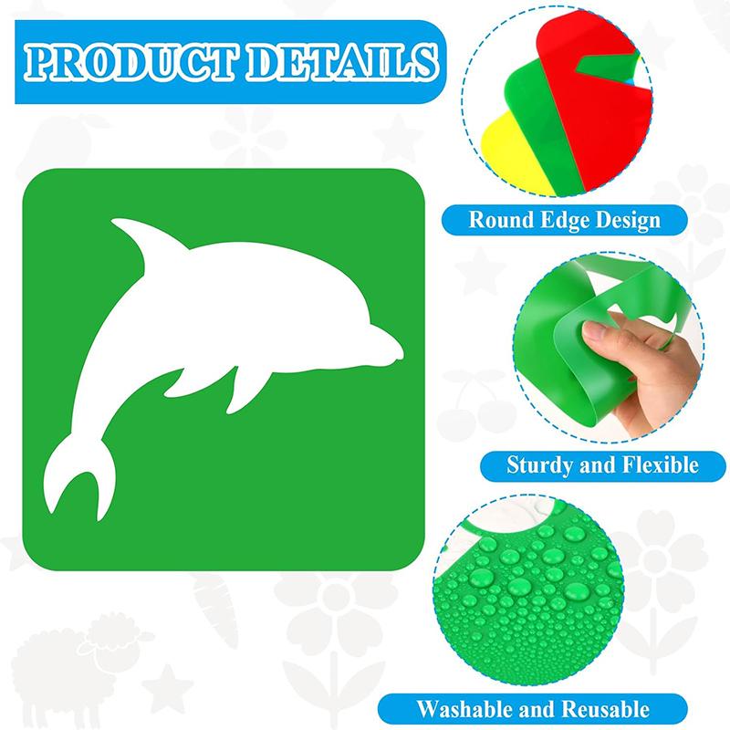 6 plastikowych szablonów do rysowania obrazków, szablonów linijek, artykułów biurowych, papieru artystycznego DIY, kolorowanek, narzędzi do rysowania i skrobania TMZ