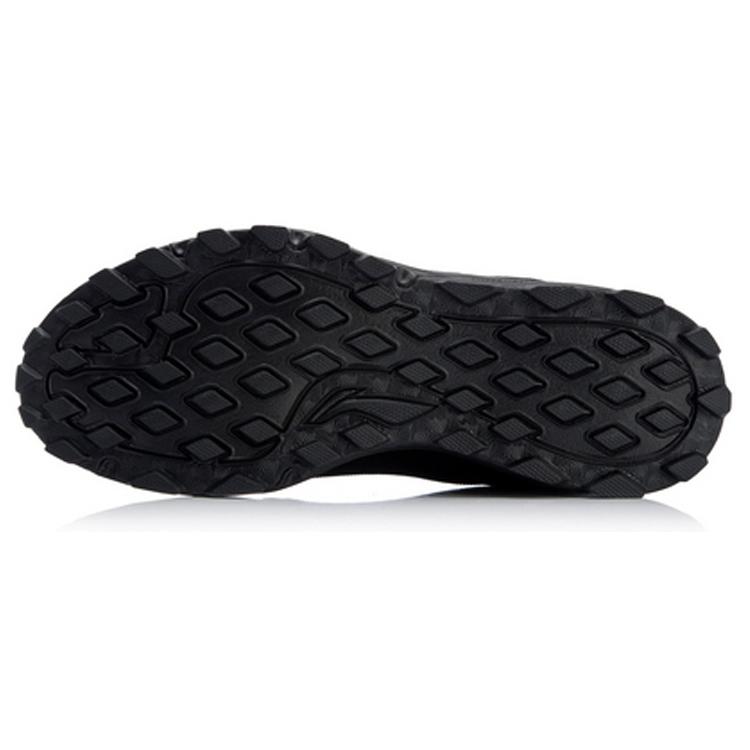 Li Ning Cushioning Slip Resistant Abrasion Resistant Low top Long Distance Running Shoes Men's Standard Black ARDL003-6