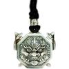 Necklace Black Tiger Rain Cut Ear Square Double Sided Bagua Card Transfer Card Pendant