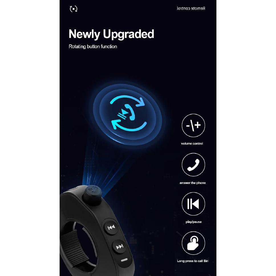 Bezdrátové dálkové ovládání Bluetooth 5.3 pro motocyklovou helmu, náhlavní soupravu, mediální ovladač na řídítka kola, tlačítka na volant auta