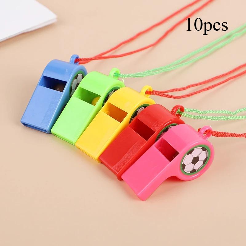 Colorful Football Whistles for Kids, Birthday Party Gifts, Gift Bag, Pinata Filler Toys, Christmas Presents for Boys and Girls 10pcs random color