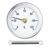 0-120℃ Stainless Steel Clamp-On Tube Thermometer On Tube Heating Spring 63Mm Metal Temperature Temp Gauge Spring Industrial Tool
