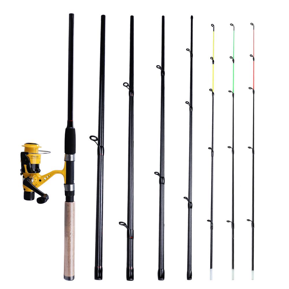 Feeder Fishing Rod and Fishing Reel Portable Fishing Rod Feel Full Kit for Bass Carp Outdoor Fishing