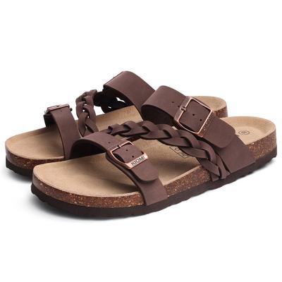 Fashion Comwarm Fashion Women's Cork Sandals Summer Leisure Sandals Outdoor Slip-On Lady Slide Sandals With Adjustable Buckle Sandals
