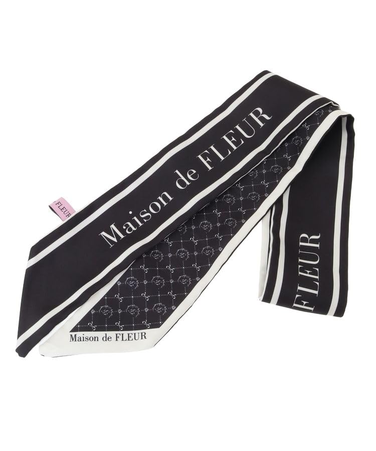 

de Монограммный шарф для черного [Maison Fleur] женский, чёрный