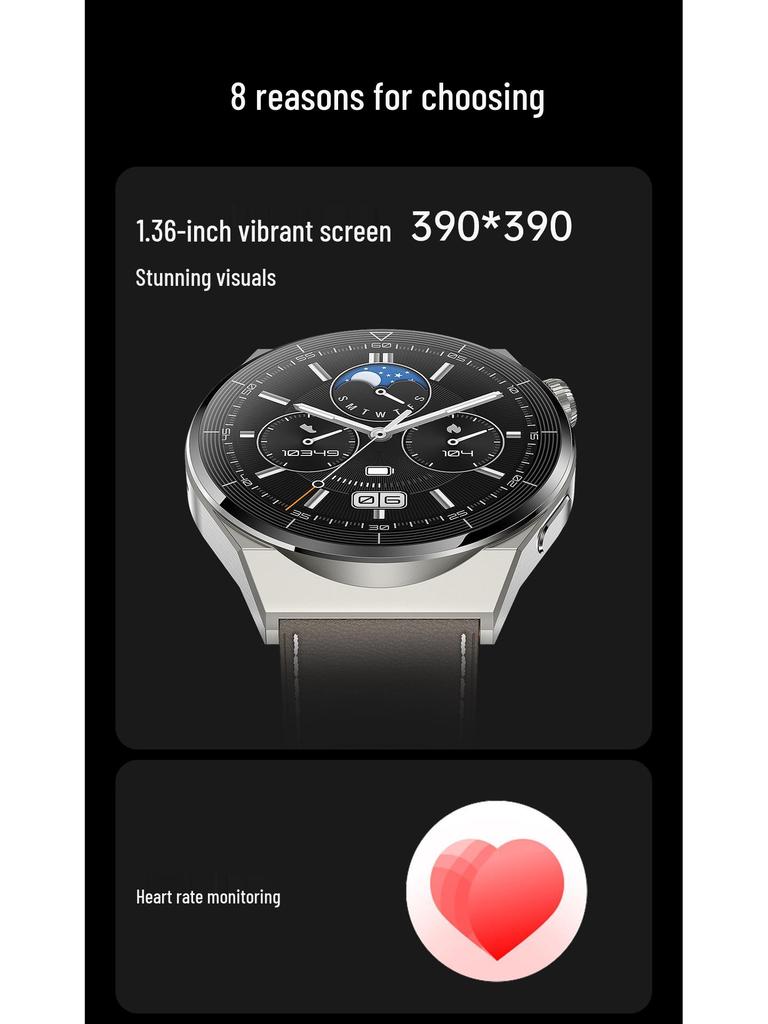 Multifunctional Smartwatch: Large Screen, Bluetooth Calls, Men's Blood Pressure, Heart Rate & Sleep Monitoring