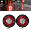 2PCS Red White 12V 24V LED Round Car Rear Tail Light Brake Stop Side Marker Car Truck Trailer Reflector Warning Light Waterproof