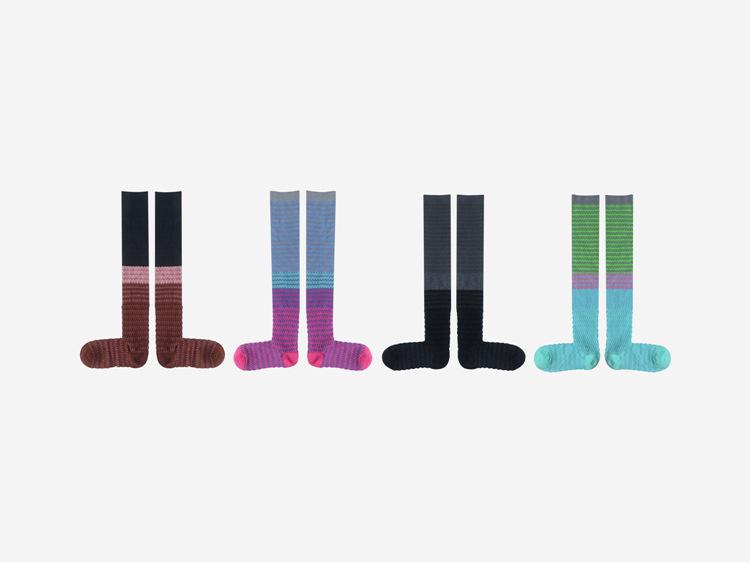 Color Block Knee-High Striped Retro Slouch Socks - Embossed, Seamless, and Slimming