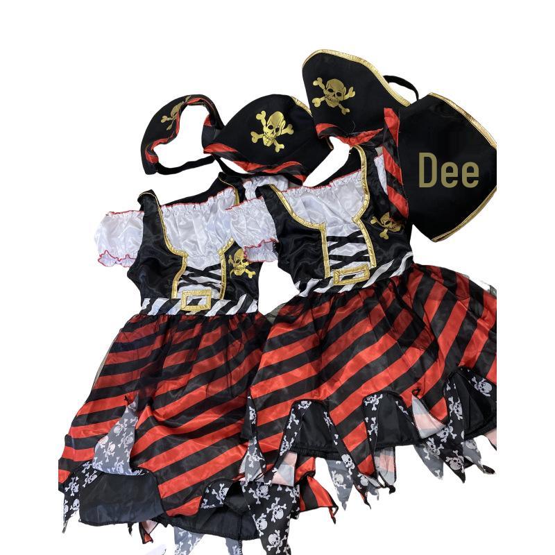 Captain Jack Sparrow Pirate Costume for Kids - 3-Piece Halloween Cosplay Outfit