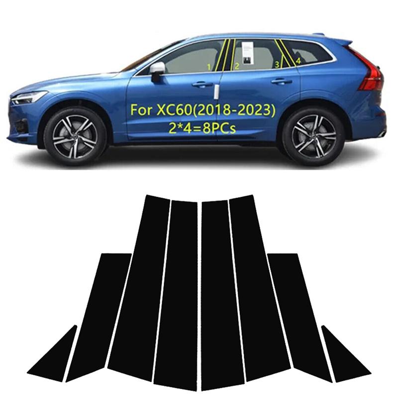 

8 шт. матовый черный автомобильный дверной столб ПК оконный столбик декоративный черный для Volvo XC60 2018-2023