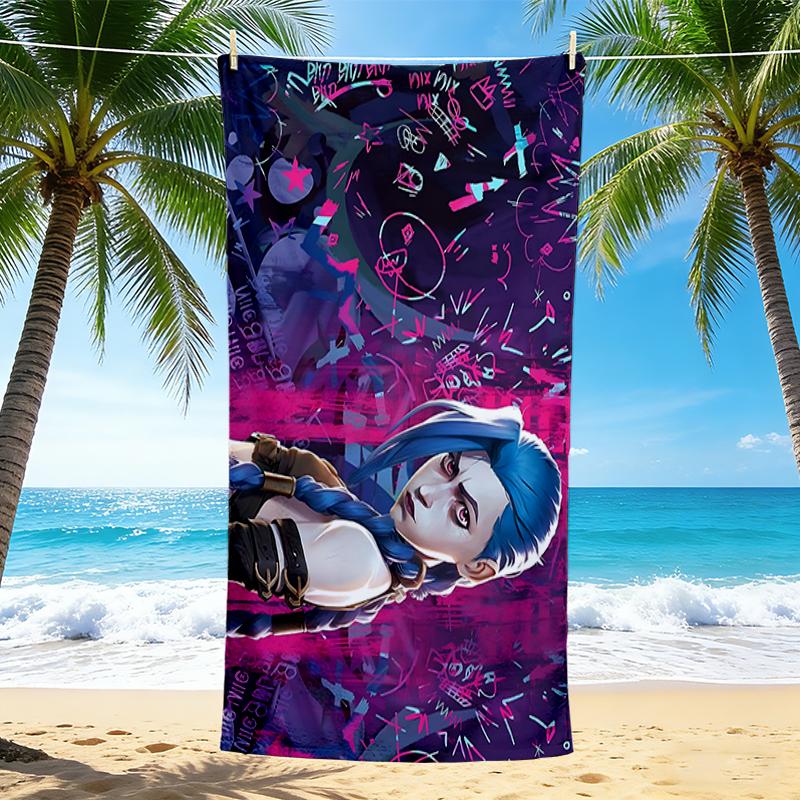 1Pc Cyberpunk Future Dreamscape Beach Towel Quick Dry Multiuse For Beach Pool Gym Yoga Home Travel Christmas Halloween Xmas Gift S1794