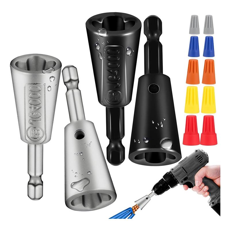 4 Pcs Wire Twister Tool Fordrill Wirenut Twister Compatible With8 To24 Awg And2 To7 Fordrill Forelectrical