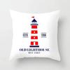 Home Decor Compass Anchor Pillow Cover Blue Mediterranean Cushion  Gift Sofa Office  Accessory Ornament 45x45cm