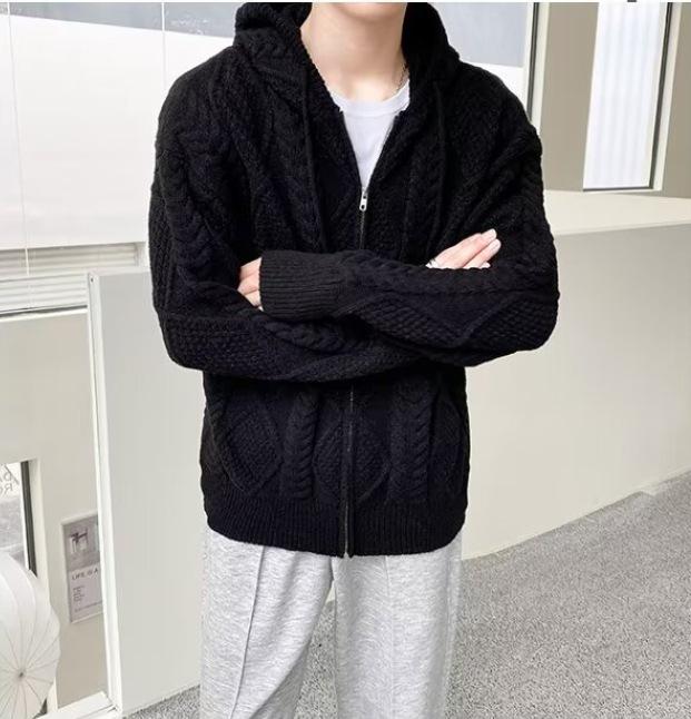 Men's Trendy Vintage Lazy Style Cardigan Hoodie Knitwear Sweater Jacket