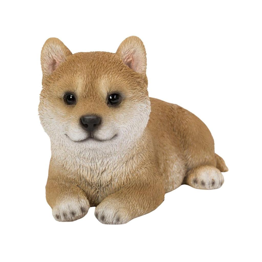 Woobia Relaxing Shiba Inu Puppy, 11.5 x 6.5 x 7 cm, Doll, Figurine, Ornament, Animal, Garden Decoration, Dog, Puppy H21413