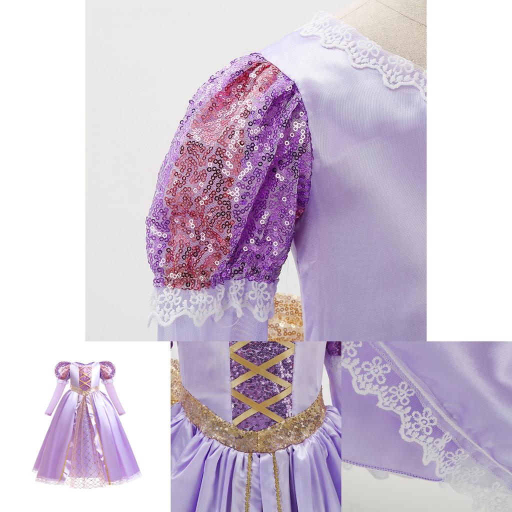 Tangled Rapunzel Fairy Tale Princess Gown For Kids Perfect For Cosplay And Parties