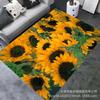 Tappeto per Soggiorno in Velluto di Cristallo con Stampa 3D a Fiore di Girasole Zerbino per Casa