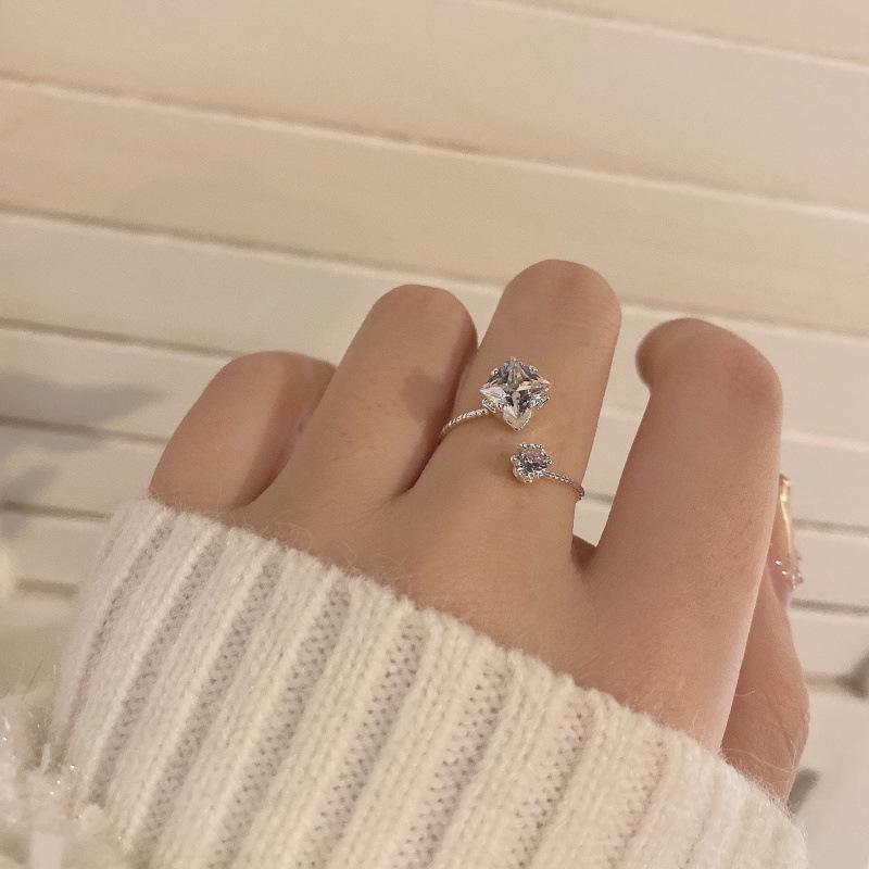 Korean Zirconia Adjustable Women s Open Ring - Chic Design Adjustable Opening