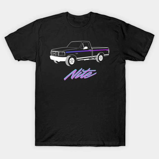 

Men Black Print T-shirt 1992-1996 F150 Nite Edition White Print No-Cut Transfer Paper Print Cotton Tshirt 4XL