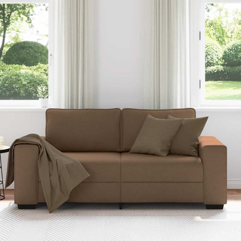 2 Seater Sofa Brown 180 X 77 X 82 Cm Fabric