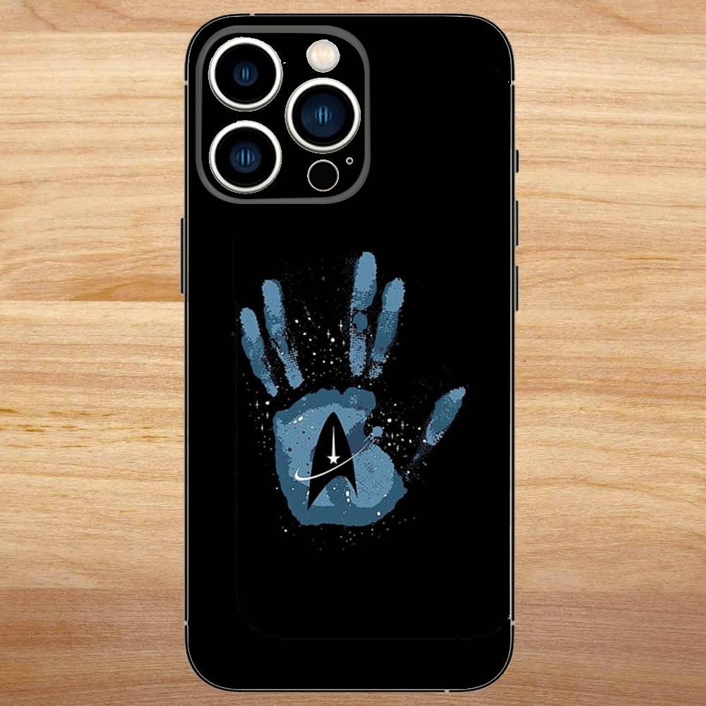 Custodia per Telefono Star Trek Ships Per iPhone 16,15,14,13,12,11,Pro,Max,Plus,Mini,X,XS,XR,8,7,6,S,Plus,SE Custodia Nera Morbida