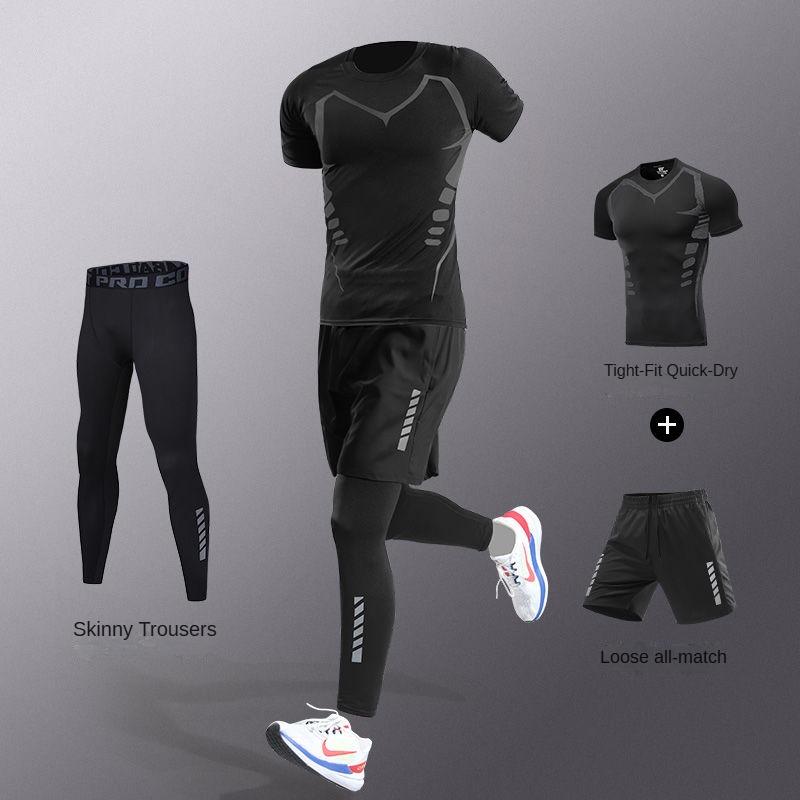 Men s Ice-Cool Quick-Dry Tracksuit Set (3-7 Pcs) | For Running, Marathon Training, Gym & Cycling | Breathable Fitness Suit S 45.5-57.5 kg