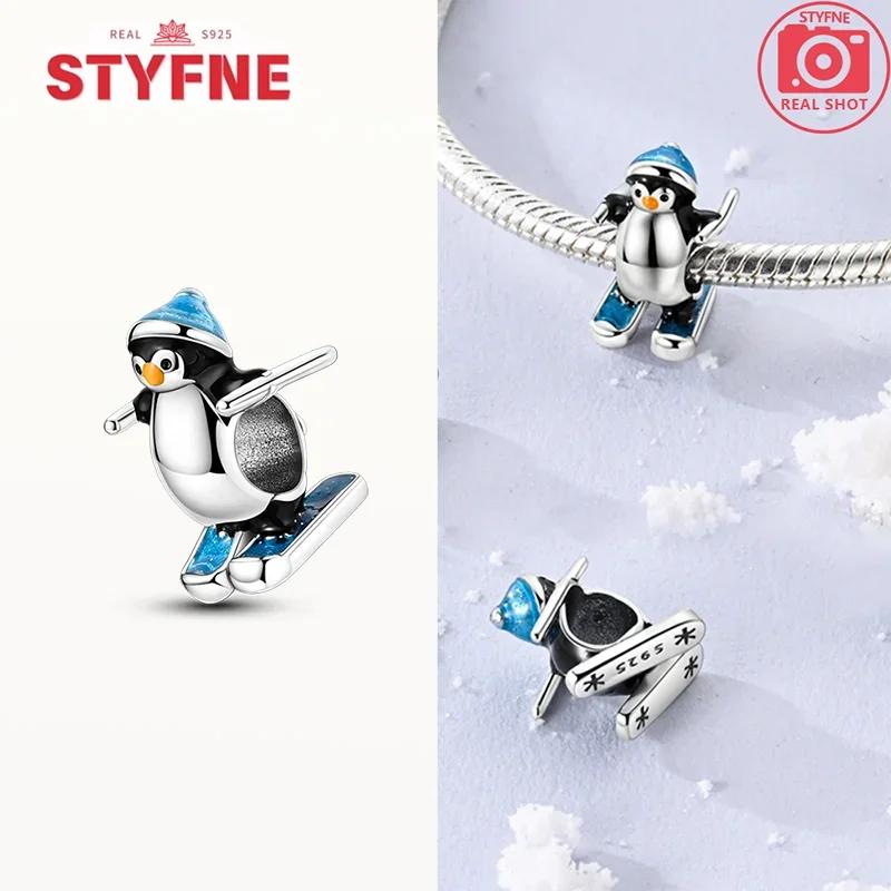 Coppercharms Winter Snowman Snowflakes Penguin Beads Pendant Fit Original Bracelet Diy Fine Jewelry Gift For Women