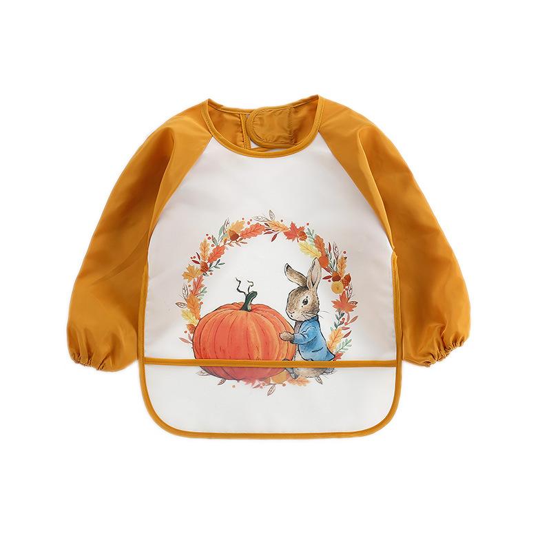 Cute Baby Bibs Toddler Baberos Bavoir Waterproof Long Sleeve Apron Cartoon Animals Children Feeding Smock Bib Baby Stuff 0-3Y