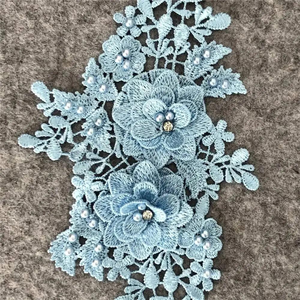 3D Rhinestone 3D Bead Embroidery Patch Multicolor Wedding Dress Accessories  Garment Decoration