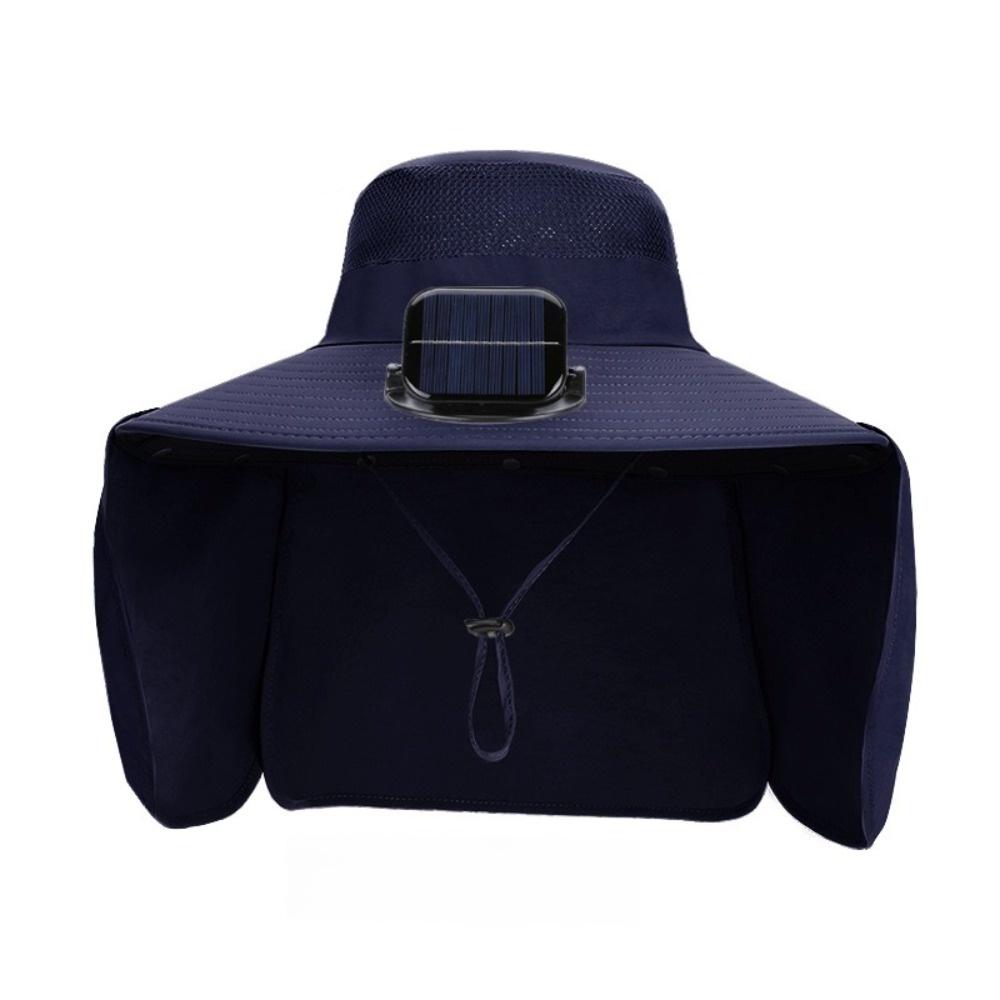Waterproof Solar Fan Hat with Shawl Fishing Hat Gift Wide Brim Hat  Hiking