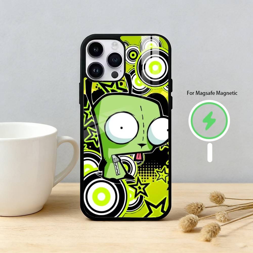 Cartoon I-Invader Zim Gir Phone Case For iPhone 17/16/15/14/13/12/Plus/Pro/Max for Magnetic Wireless Charging