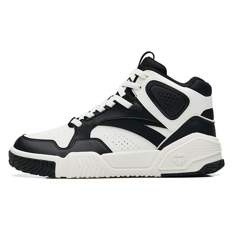 Anta Flame High Top Skateboard Shoes Men's Black White 112238090R-2