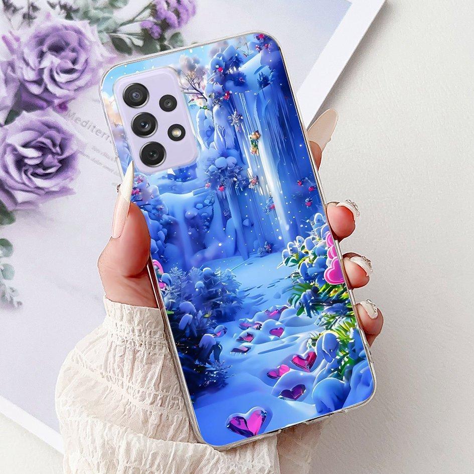 For Samsung Galaxy A52 A52s 5G Case SM-A526B SM-A528B Phone Cover Fashion Flower Soft Silicone Funda For Samsung A72 A 52 Bumper
