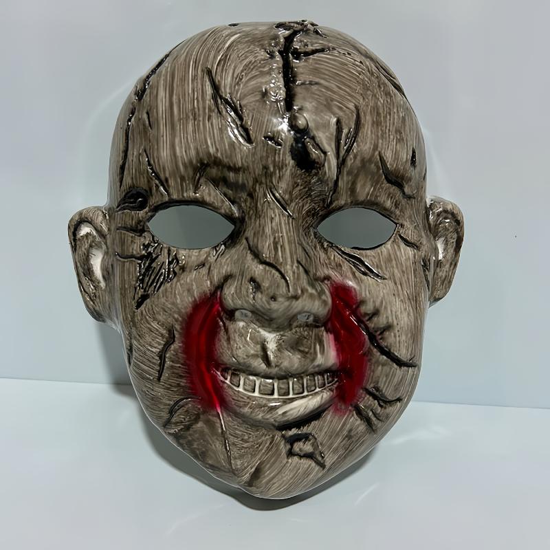Scary Creepy Horror Mask Realistic Bloody Cracked Design For Halloween Parties Haunted House