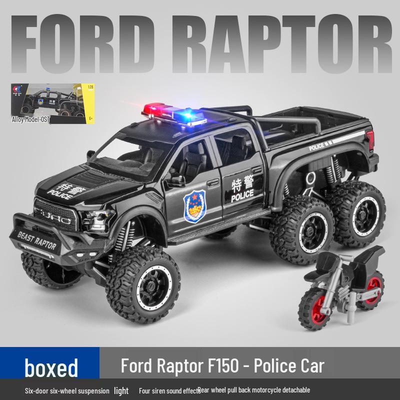 

1:24 Форд Раптор Полицейская машина Сплав Инерционная со Светом и Звуком