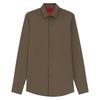 Mens Solid Slim Long-Sleeved Shirt